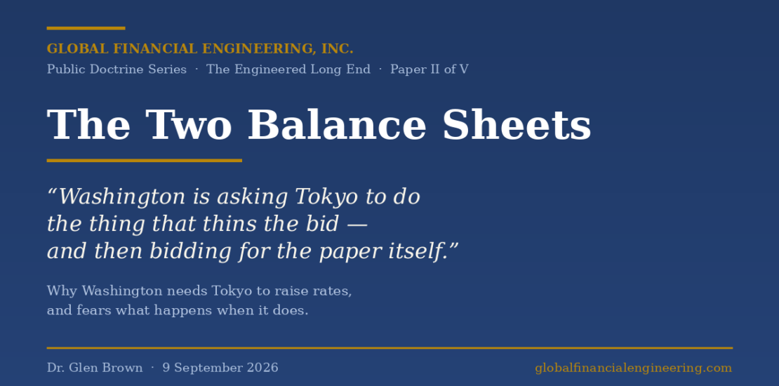 The Two Balance Sheets: Washington, Tokyo and $1.1 Trillion
