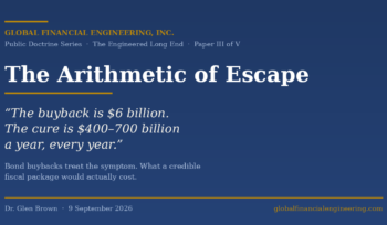 The buyback is $6 billion. Stabilising the debt costs $400–700 billion a year. A financial engineer prices the five levers and the one that matches the problem.