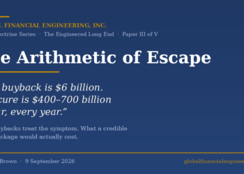 The buyback is $6 billion. Stabilising the debt costs $400–700 billion a year. A financial engineer prices the five levers and the one that matches the problem.